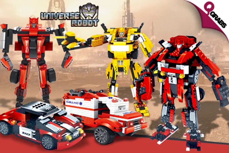 From QR49, Create 3D Fun with Educational Toy Building Bricks - Choose from 5 Transforming Robot Shapes! (Up to QR240 Value)